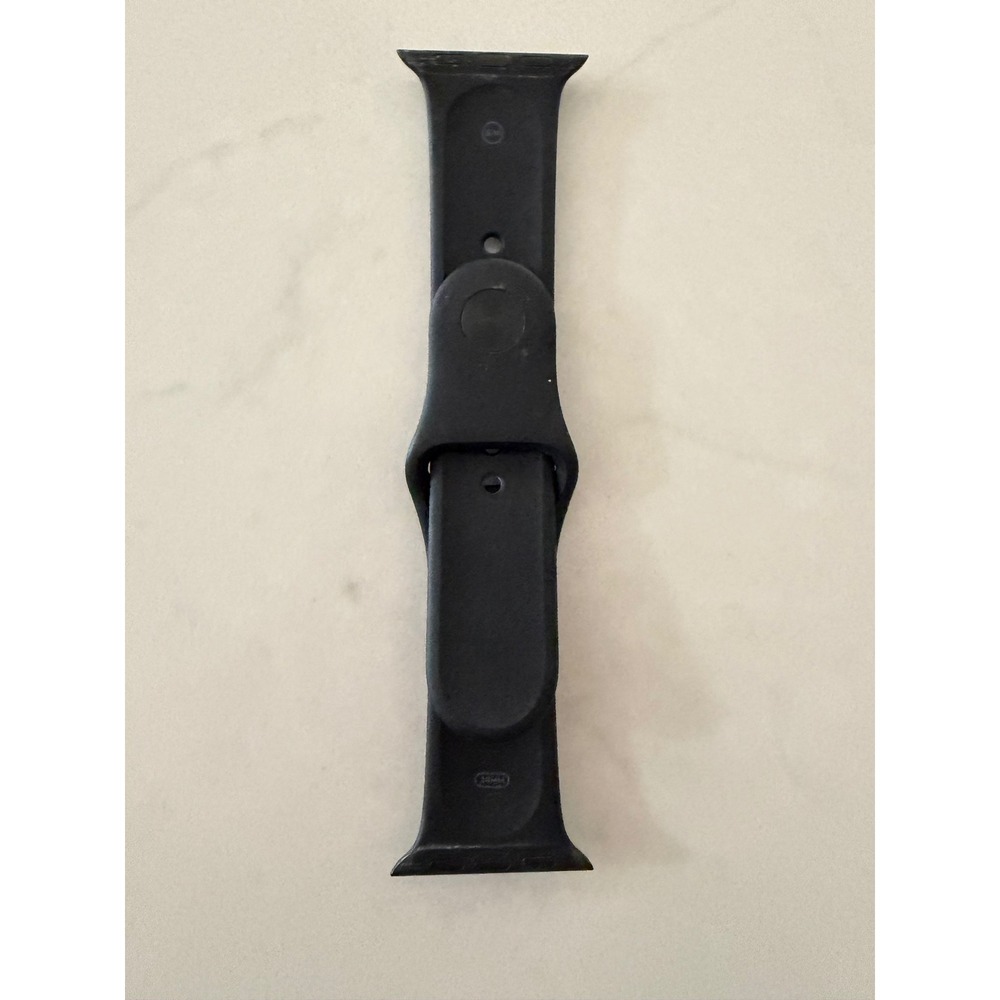 Apple Watch Sport Band 38mm 40mm 41mm Midnight Black Silicone Strap S/M - Picture 2 of 2